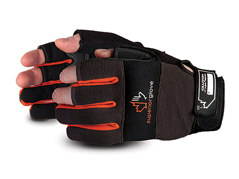 #MXFE Superior Glove® Clutch Gear® Framers Open-Finger PVC Grip Gloves 
